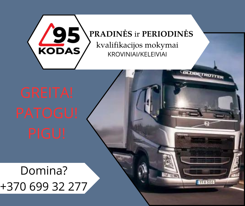 95 KODAS (keleiviams ir kroviniams vežti)