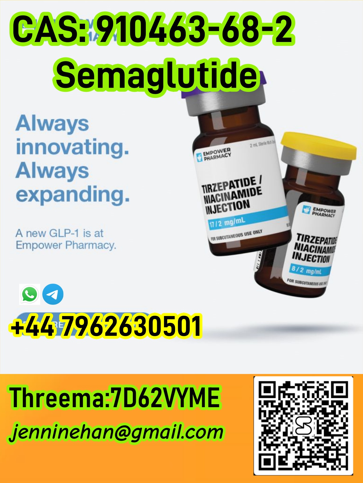 CAS 910463-68-2 Buy Hot Selling CAS 910463-68-2 Semaglutide Online Wholesale from Direct Suppliers